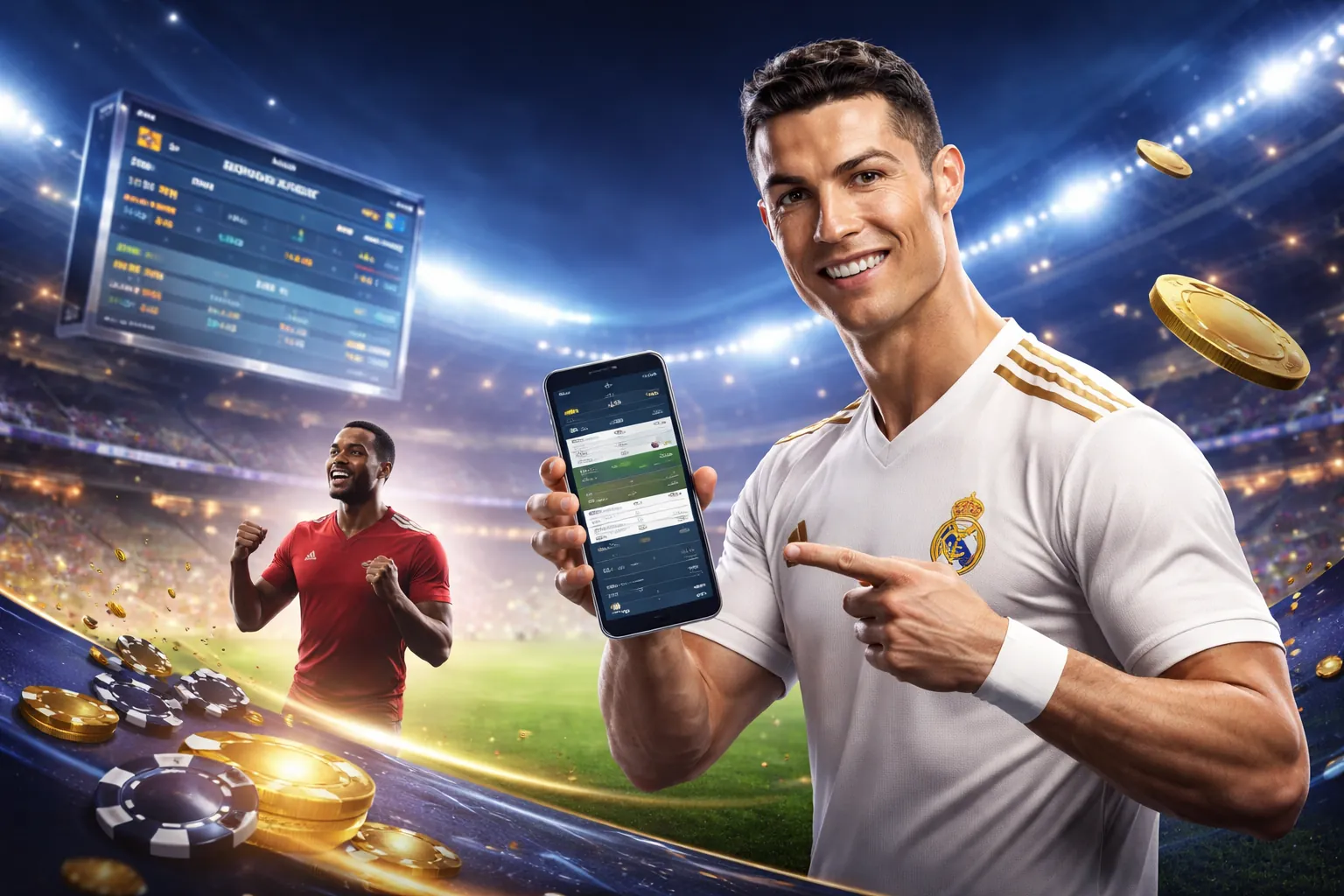 Hình nền 1xBet với điểm thưởng và khuyến mãi MH88